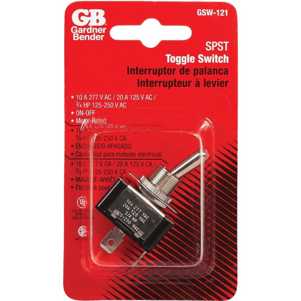 Toggle Tab Switch 20 amps Single Pole Toggle Silver Silver