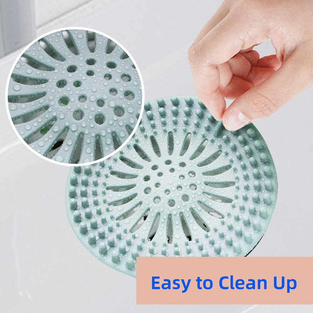 2 Pack, Drain Strainers, Hair Catcher Shower Drain Covers Protector, Flexible TP