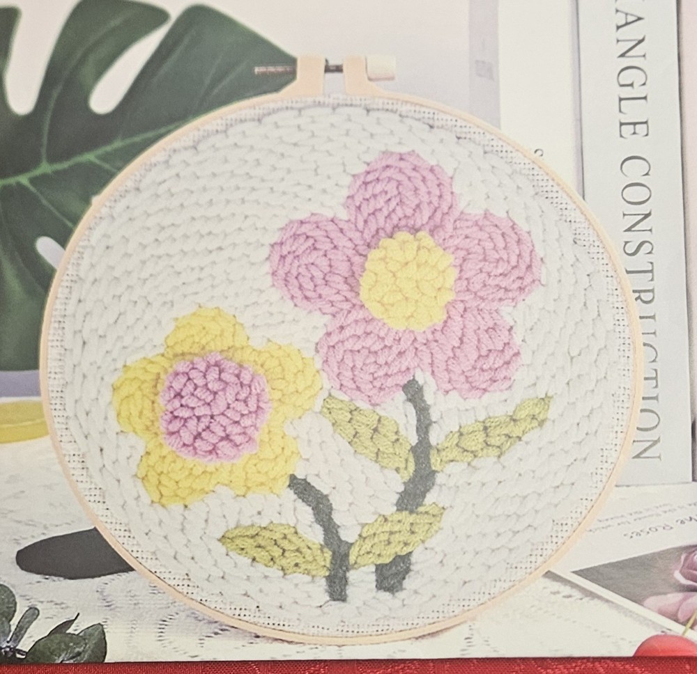 Punch Needle Kit For Beginners – 2 Floral  Stitching Kits