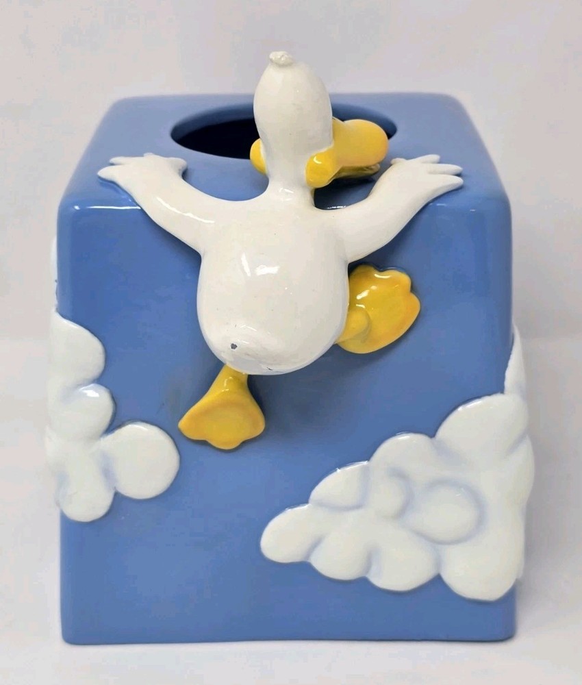Vintage Universal Studios Sitting Ducks Cartoon Ceramic Tissue Box Cover Read*