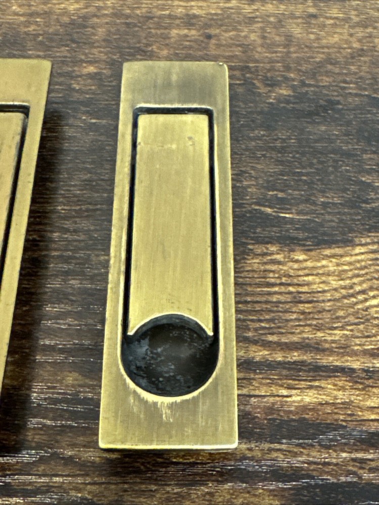 Drexel Passage Door Pulls 2 Brass Handle Campaign KCB N15812 Vintage Replacement