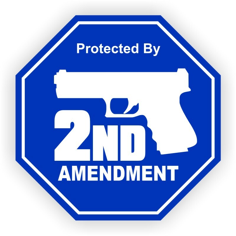 2cs Protected By 2nd Amendment 3.75in Doorbell Stickers Camera Security Decals