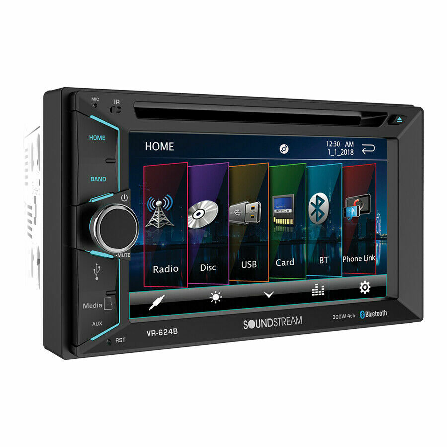 NEW Soundstream Double 2 Din VR-624B DVD/CD/MP3 Player 6.2" LCD Bluetooth USB SD
