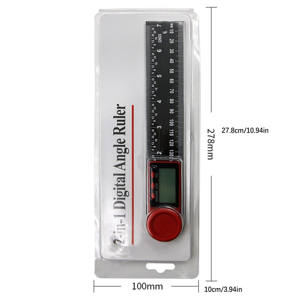 LCD Digital Display 200mm 0-360° Angle Finder Ruler Protractor Measure Meter