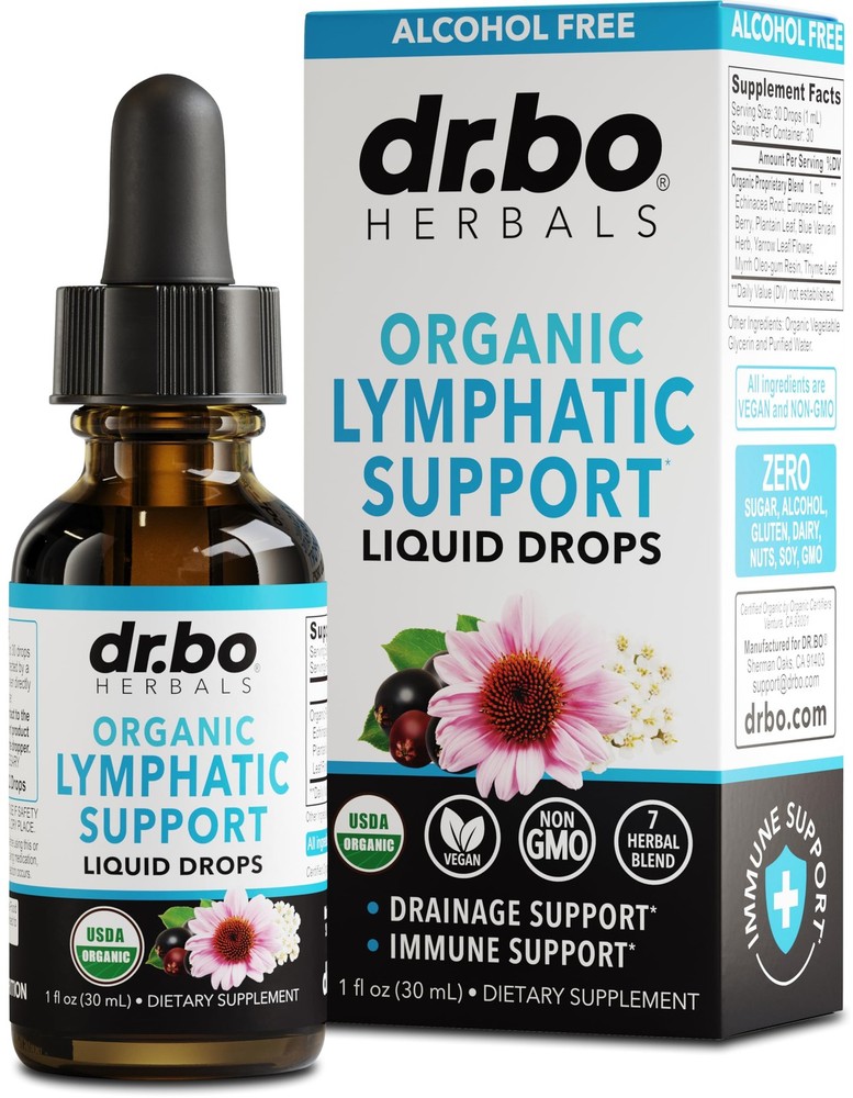 Lymphatic Drainage Supplements Drops - Organic Lymphatic Liquid Drops Cleanse...