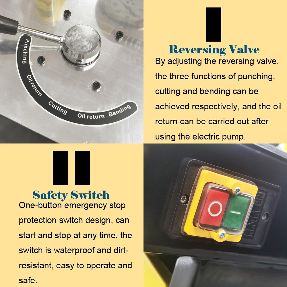 Electric Hydraulic Bus Processor Cutter/Bender/Hole Puncher Multi-function 110V