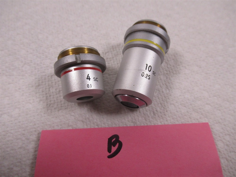 Nikon 4x and 10x Microscope Objective Lenses 160mm for SC Model Microscopes