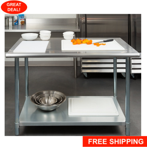 30" x 48" NSF Stainless Steel Work Prep Table with Undershelf Kitchen Restaurant