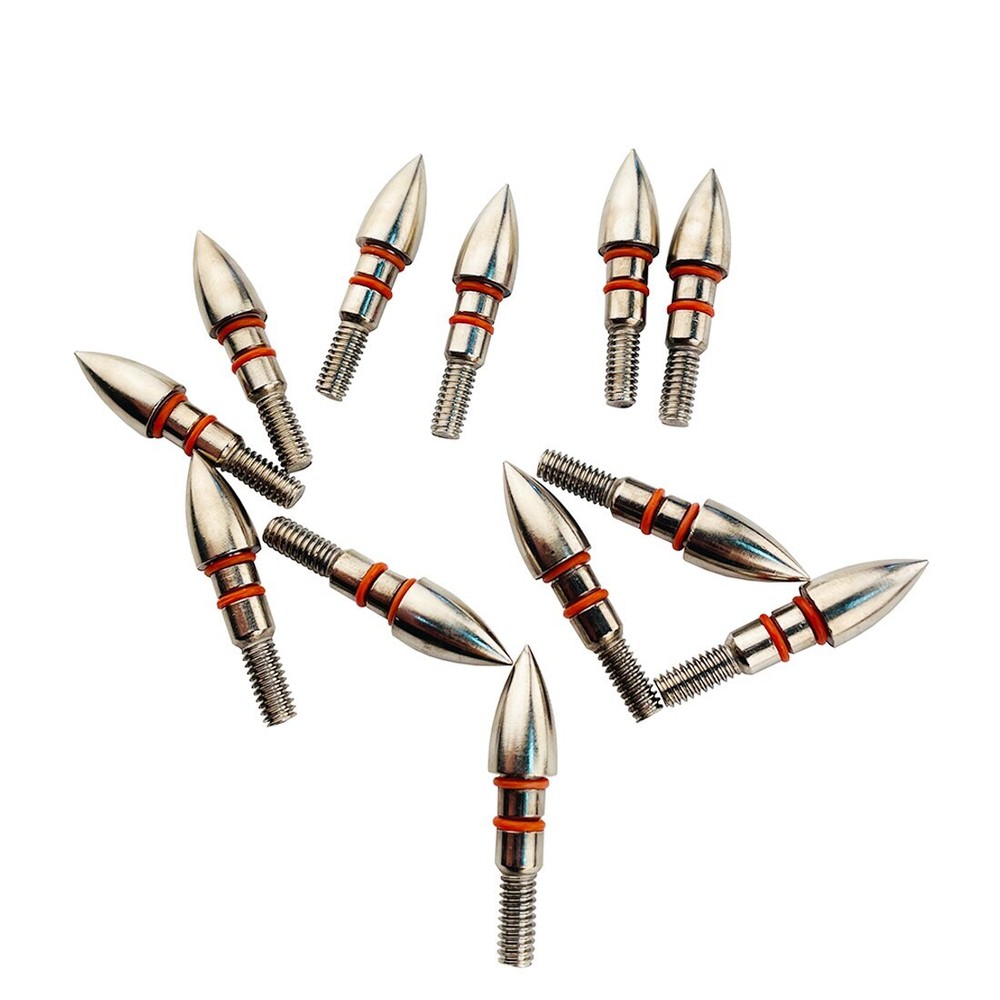 24pcs Archery ID6.2mm Arrow Points Tips Target 75/100GR Rubber Ring Compound Bow