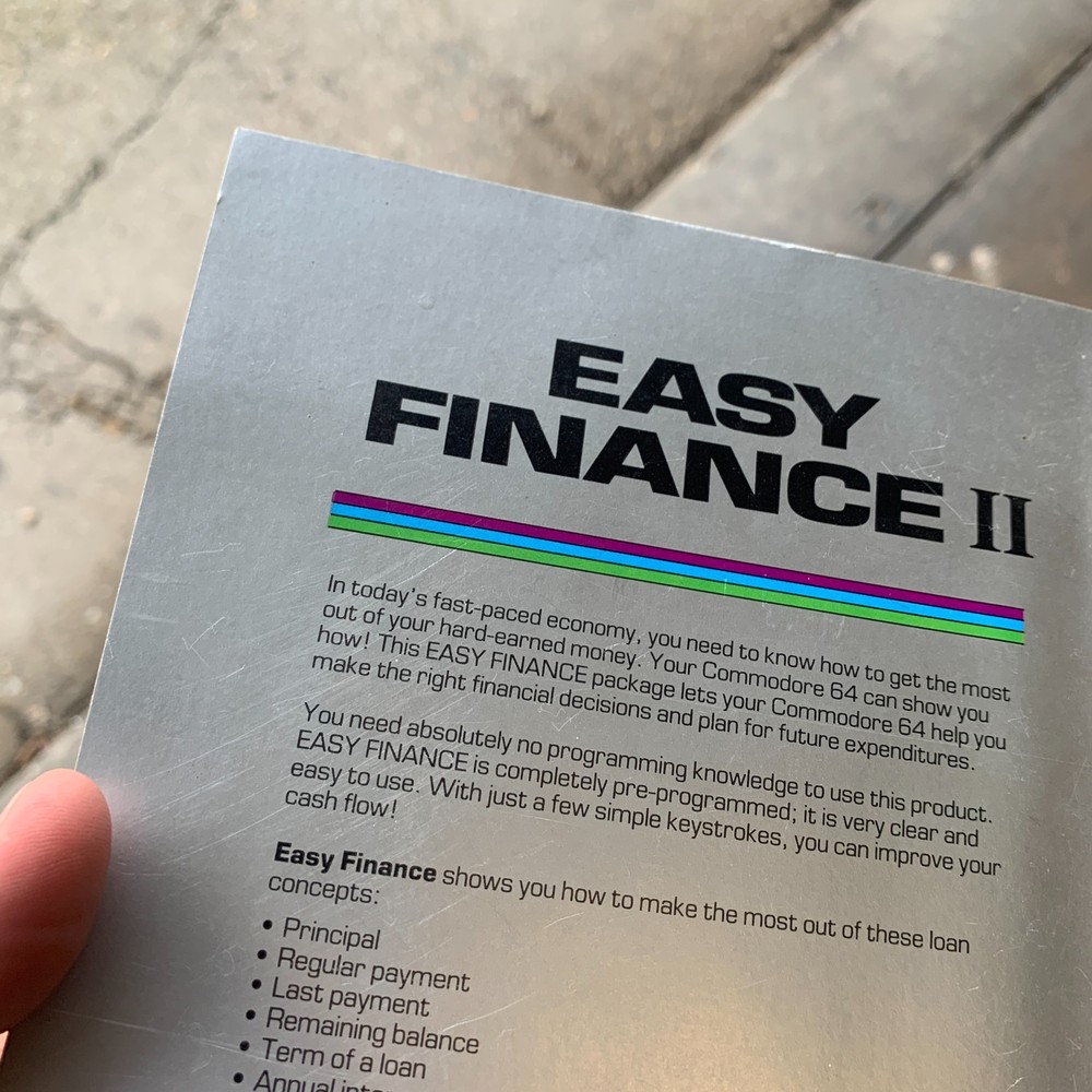 VTG Commodore 64 EASY FINANCE II Manual 1983 Commodore Electronics