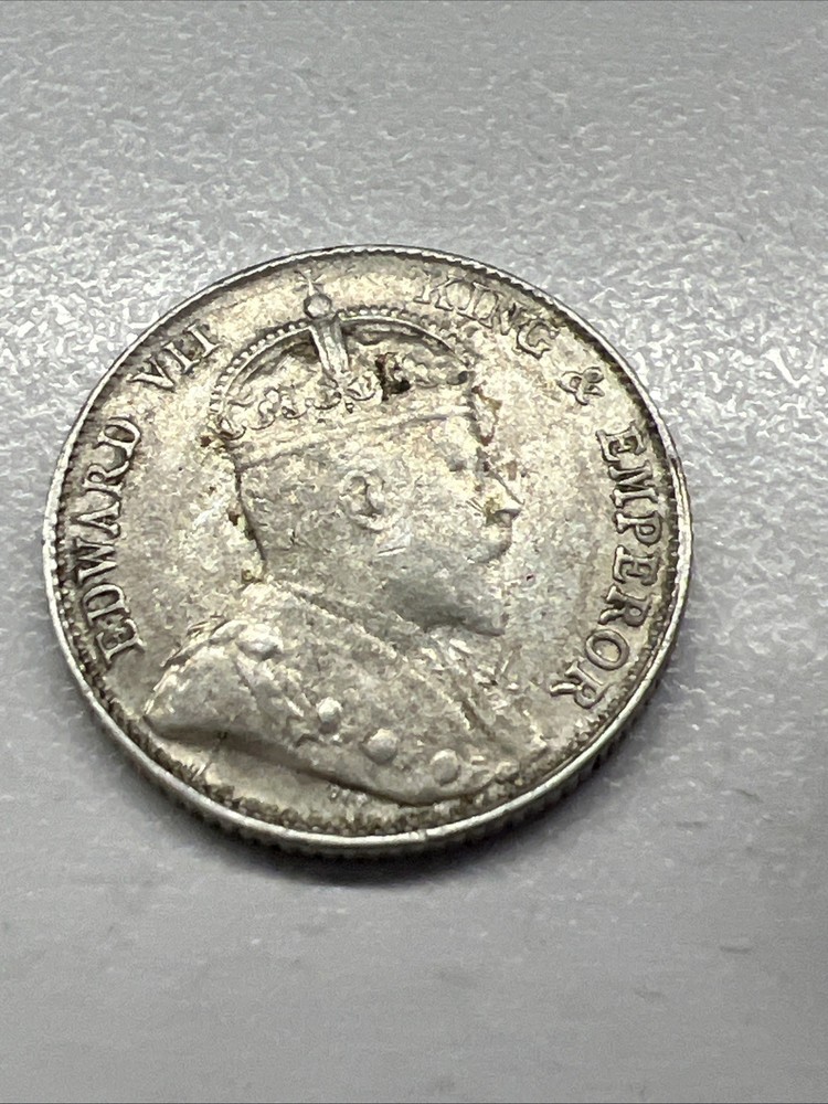 1910 Straits Settlements Silver 10 Cent-Nice