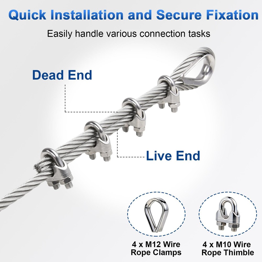 Stainless Steel Cable for Railing - 100FT 3/8" for Deck Railings System Kit