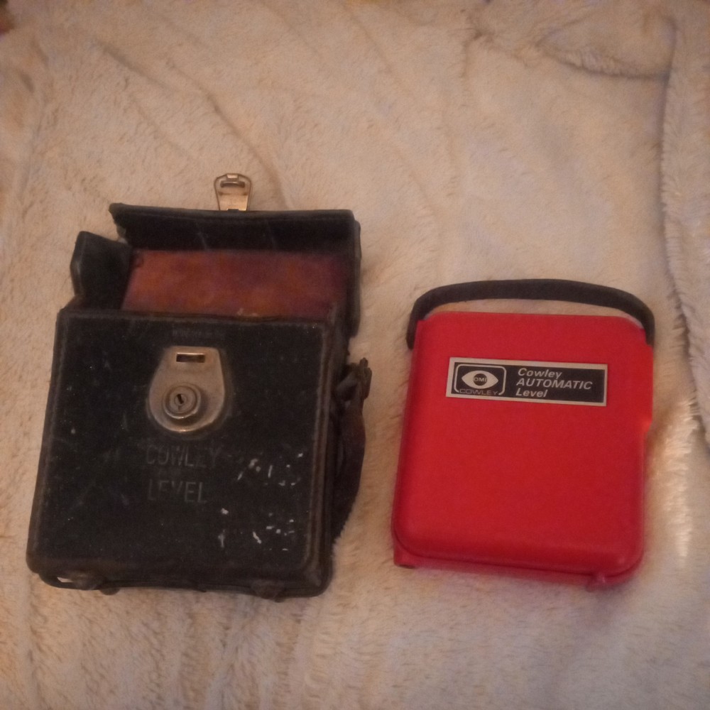 Vintage 1940's Cowley Automatic Level Original Leather Case