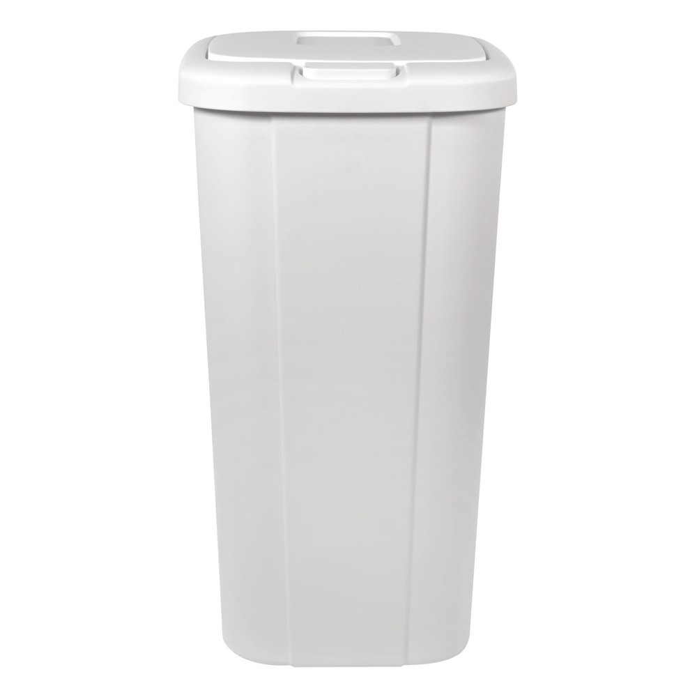 Hefty 13.3 Gal Plastic Touch Top Trash Can Push Button Lid Black