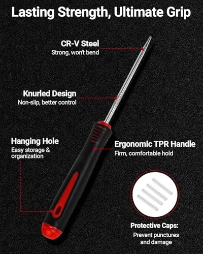 4-Piece Hook and Pick Set, Precision Automotive Pick Tool & O Ring Pick Set