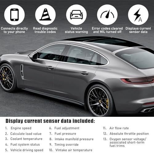 Bluetooth OBD2 Scanner for Car, Wireless Code Reader & Check Engine Diagnostic