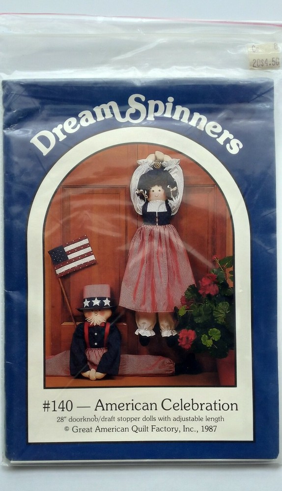 Dream Spinners American Celebration Door Knob Draft Stopper Doll Sewing Pattern