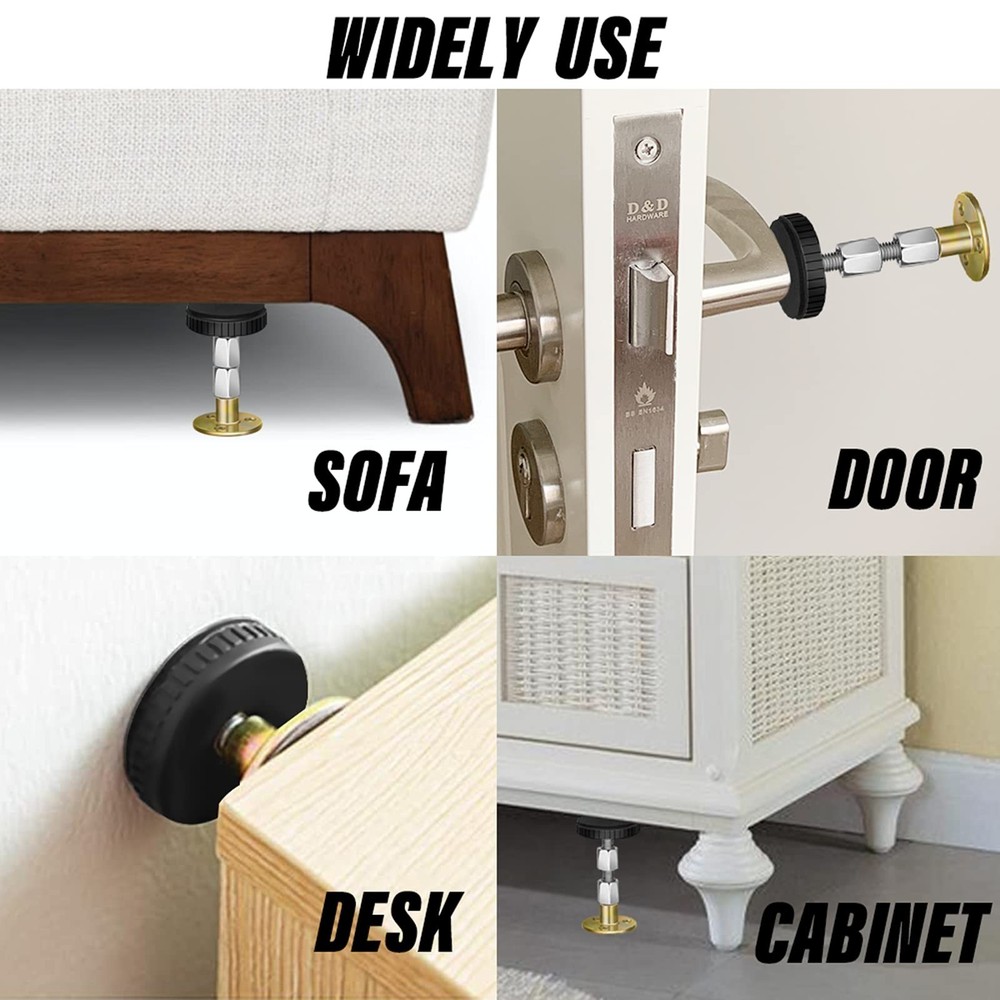 Adjustable Threaded Headboard Stoppers/Bumper Against Wall, 4 Pack Behind Bed...