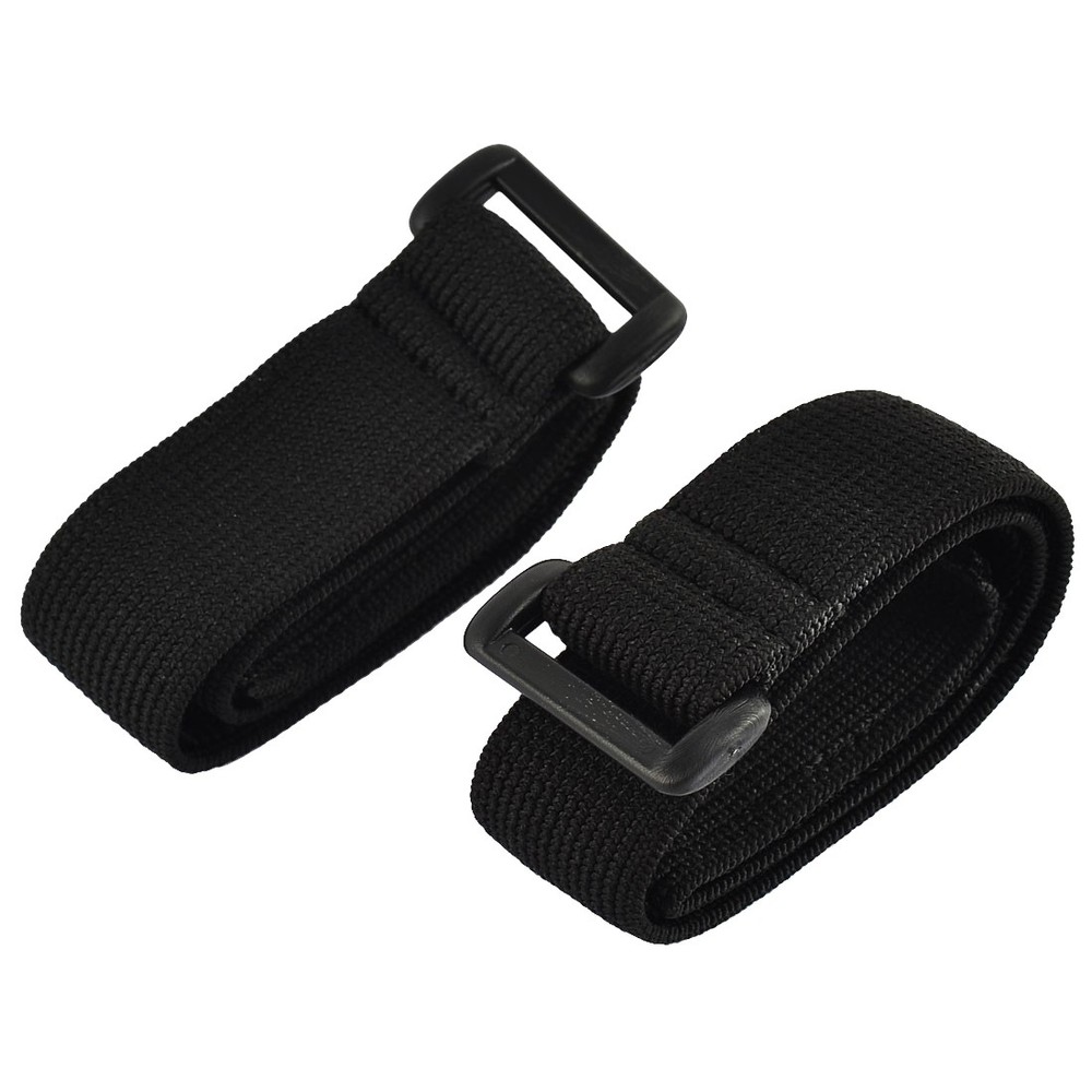 Luggage Nylon Elastic Cable Organizer Hook Loop Tie Strap Black 2.5 x 40cm 2pcs