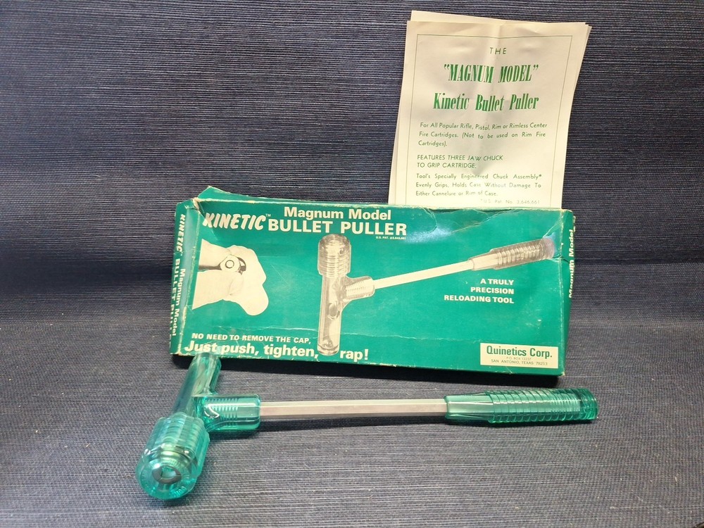 Quinetics Reloading Kinetic Bullet Puller original box with paperwork. NOS