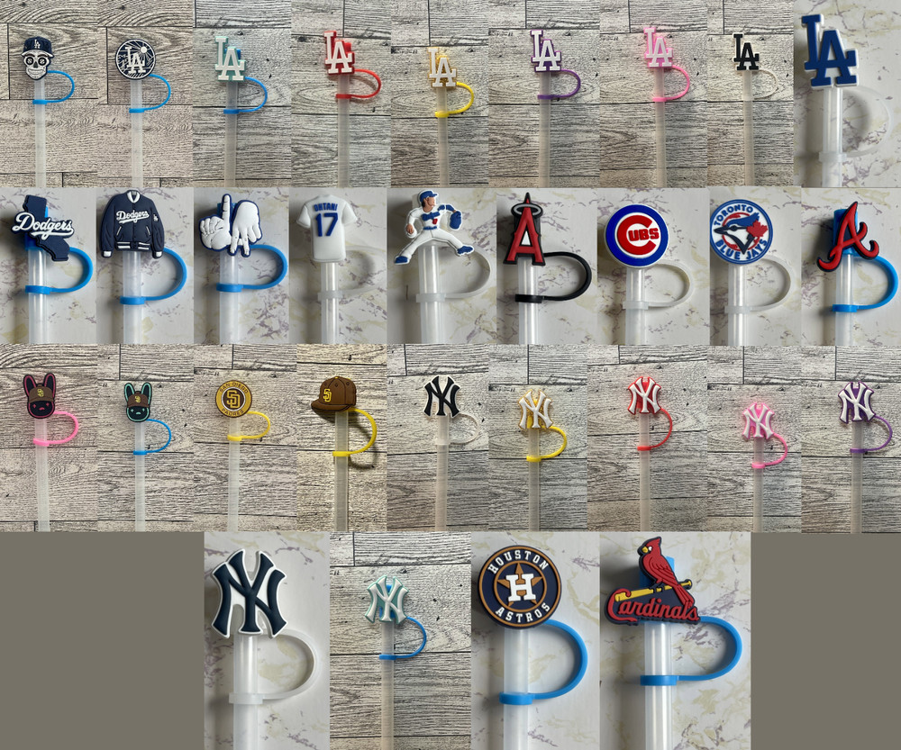MLB Straw Toppers/Charms compatible with crocs
