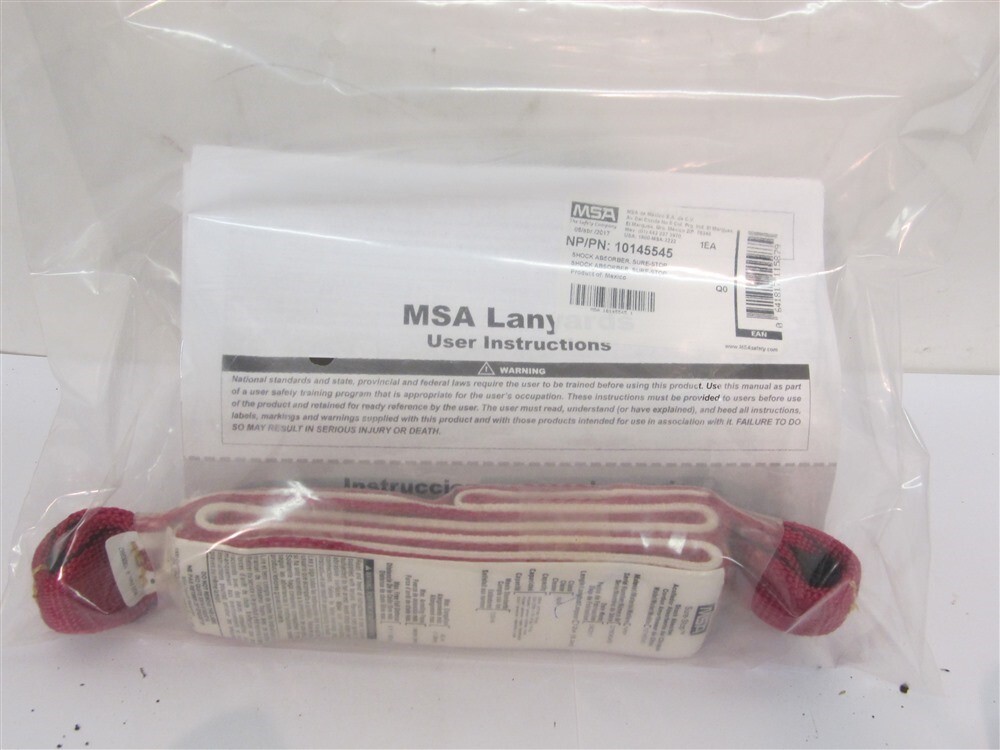 MSA 10145545, 6' Max Free Fall Sure Stop Shock Absorber, 2" Width