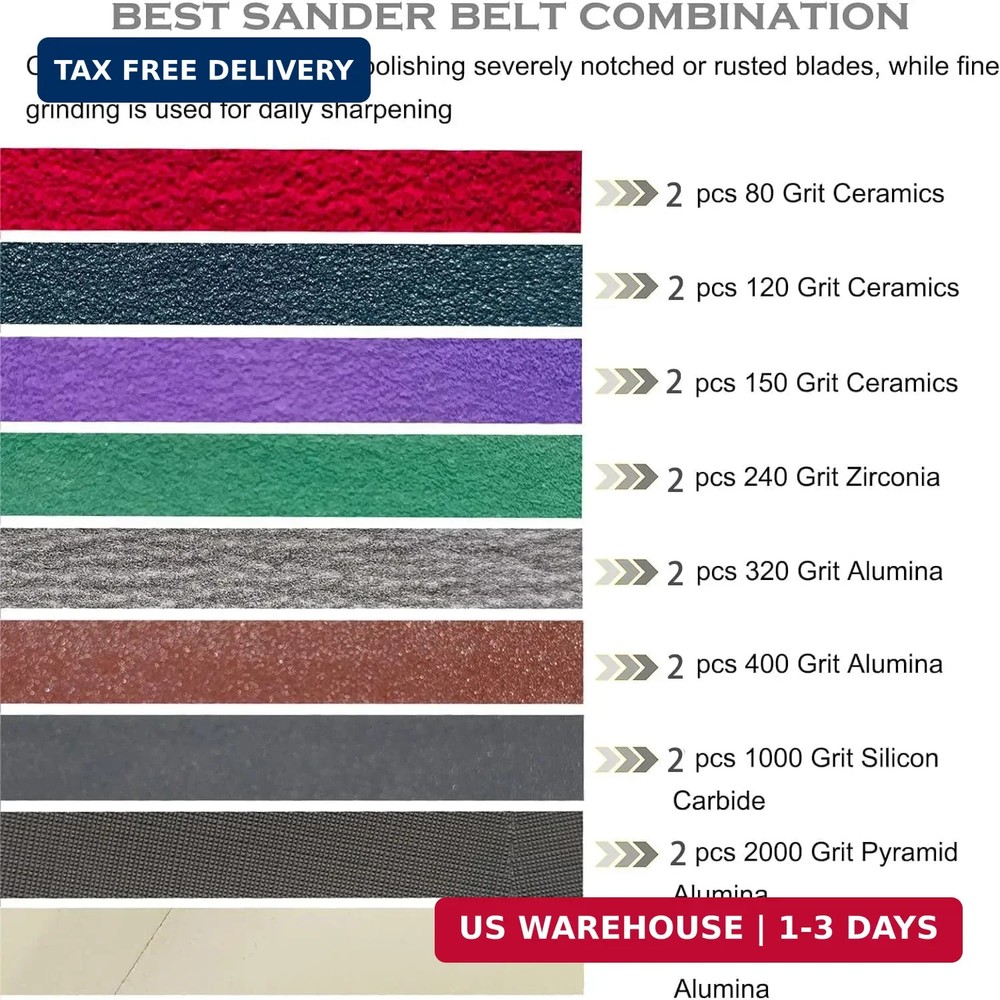 18 PCS 3/4" x 12" Replacement Knife Sharpener Sanding Belt Kit for Work Sharp Kn