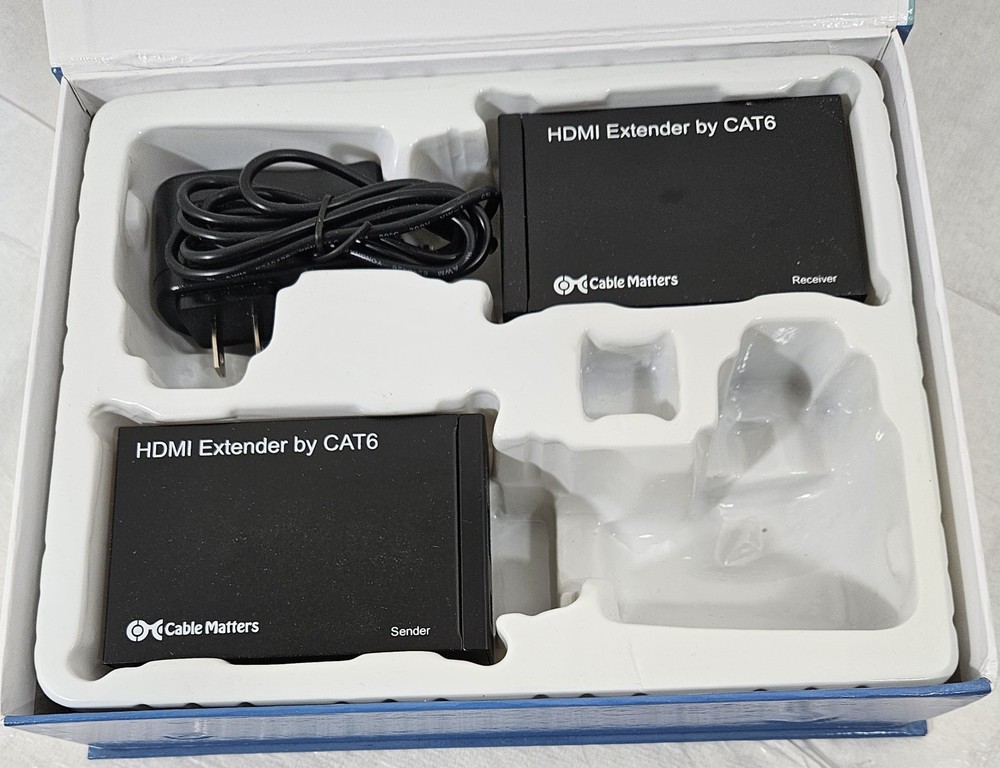 Cable Matters HDMI Extender over 1 CAT6 Cable - Transmitter & Receiver Open Box
