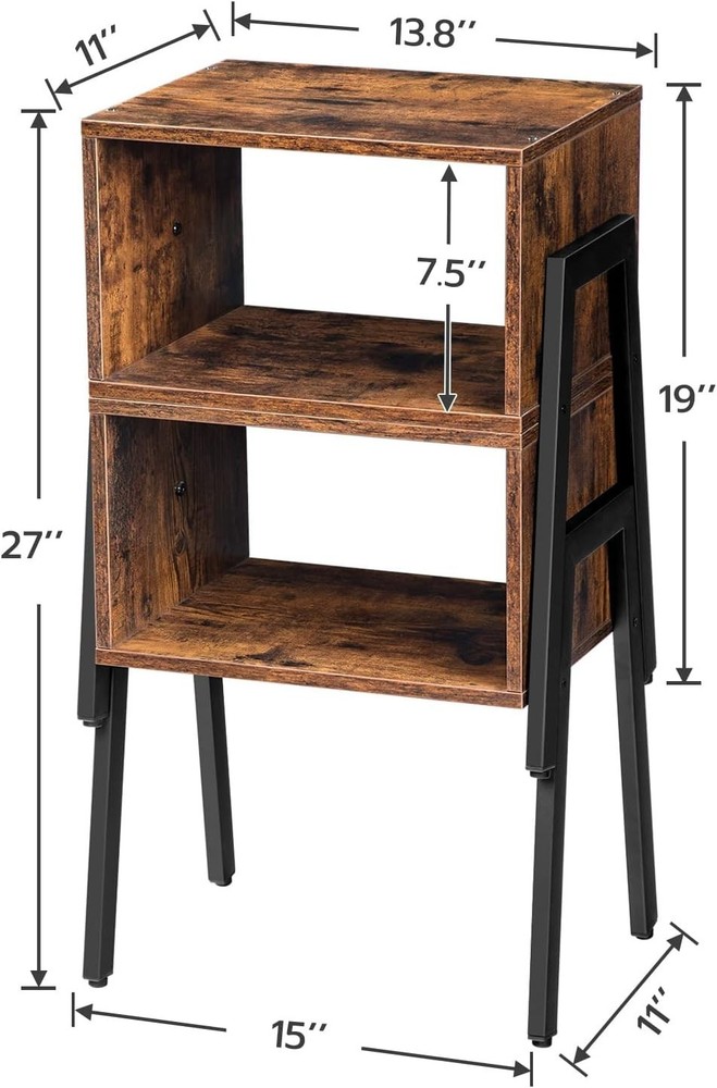 Nightstands Set of 2 Stackable End Table Side Table Bedside Tables W/ Open