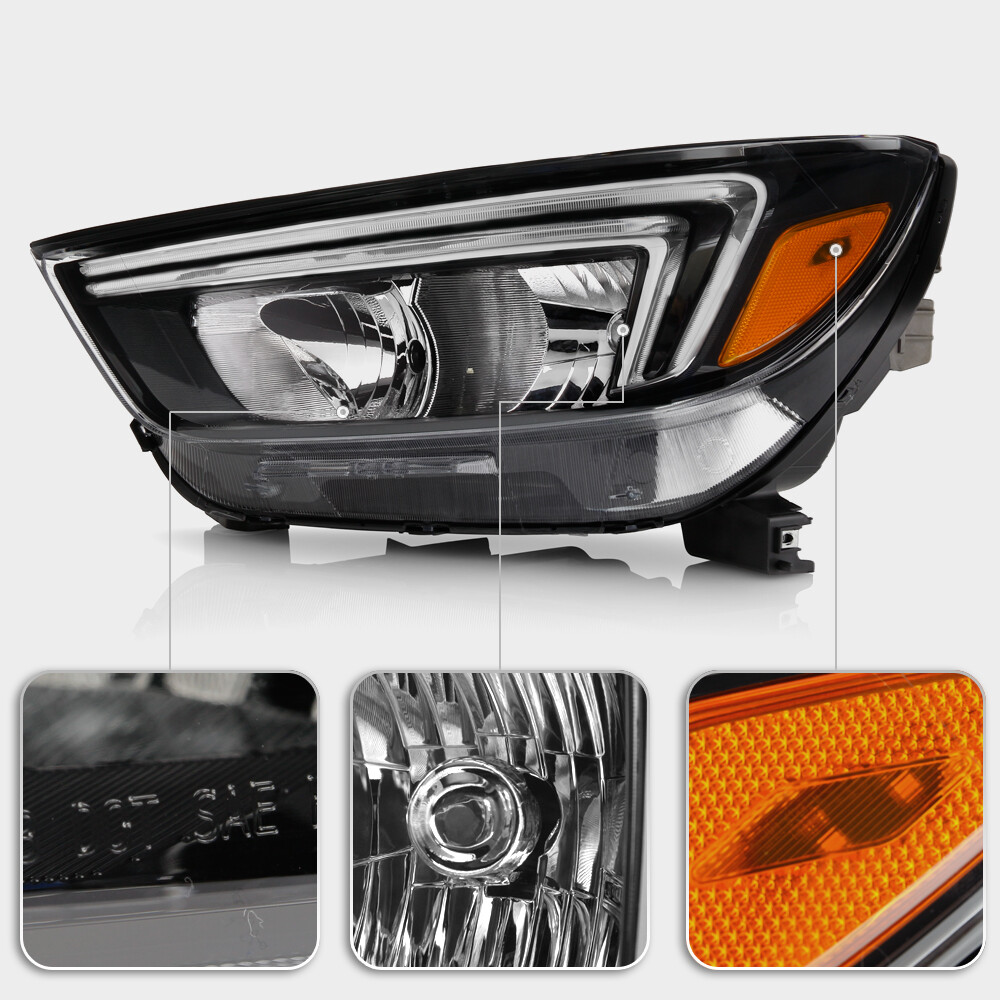 2017-2022 Buick Encore Halogen Model LED DRL Headlights Headlamps Set Left+Right