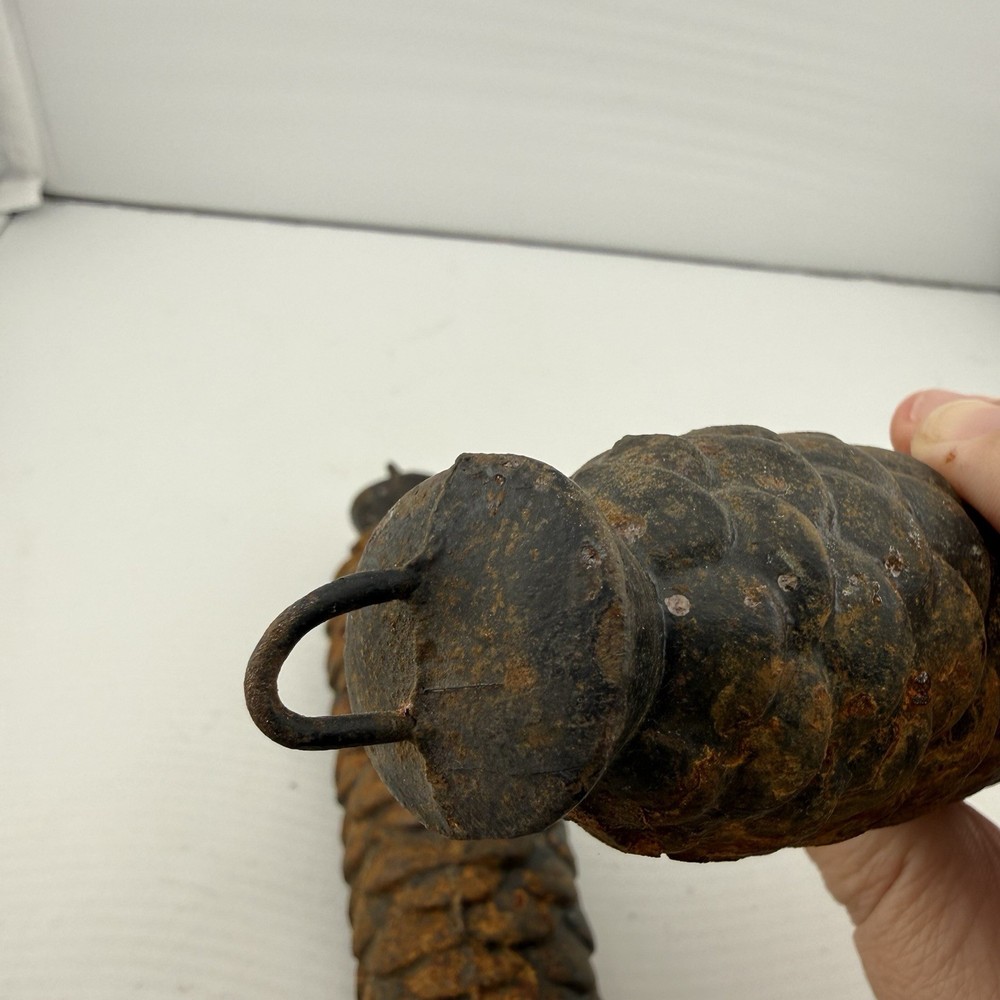 Antique Cast Iron Pinecone Sash Weights Pair Rustic Architectural Salvage