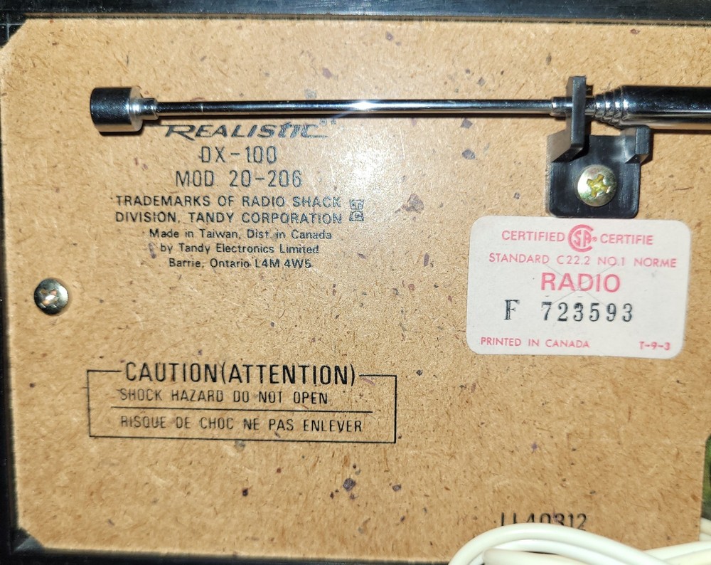 Realistic DX 100 Gerneral Coverage Reciever Short Wave Radio