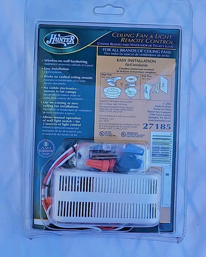 Hunter 27185 Ceiling Fan & Light Remote Control - White