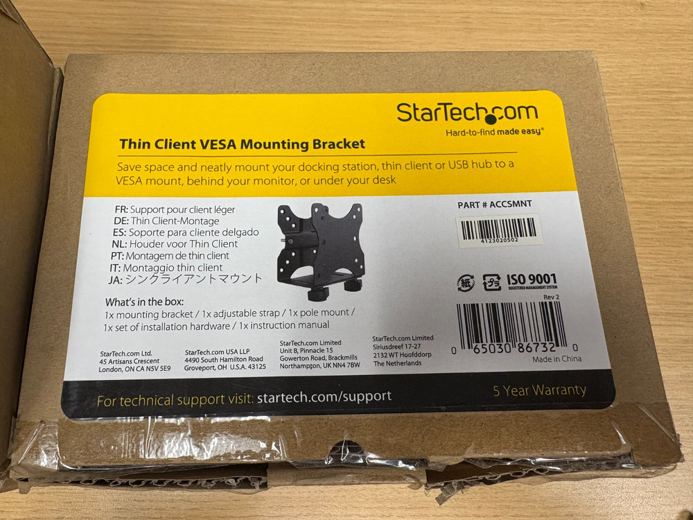 StarTech Thin Client Mount VESA Wall Mounting Bracket  |  Black (P/N: ACCSMNT)