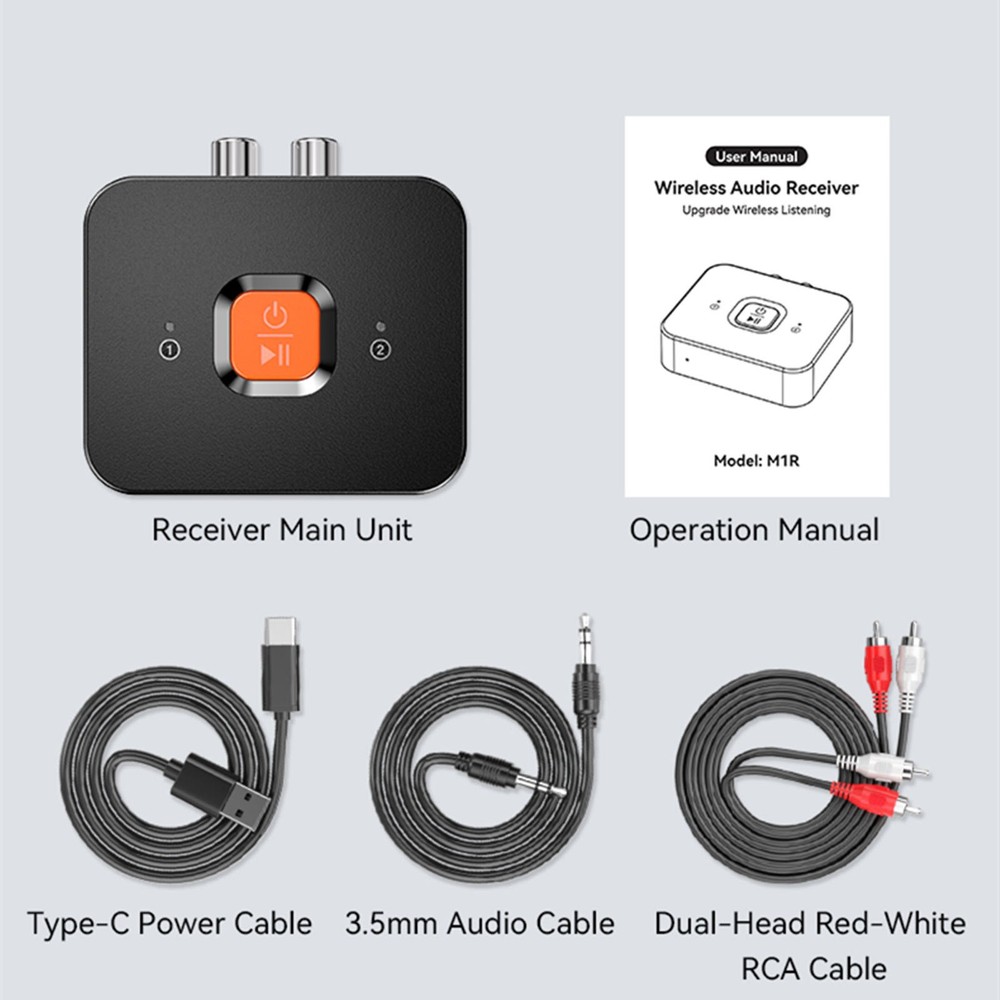 Bluetooth 6.0 Audio Adapter Wireless Receiver for Old Speakers System 3.5mm RCA