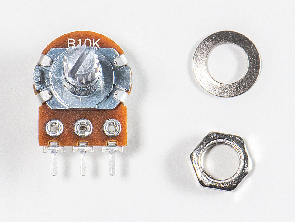 [ Adafruit ADA-562 ] Panel Mount 10K potentiometer (Breadboard Friendly) - 10K