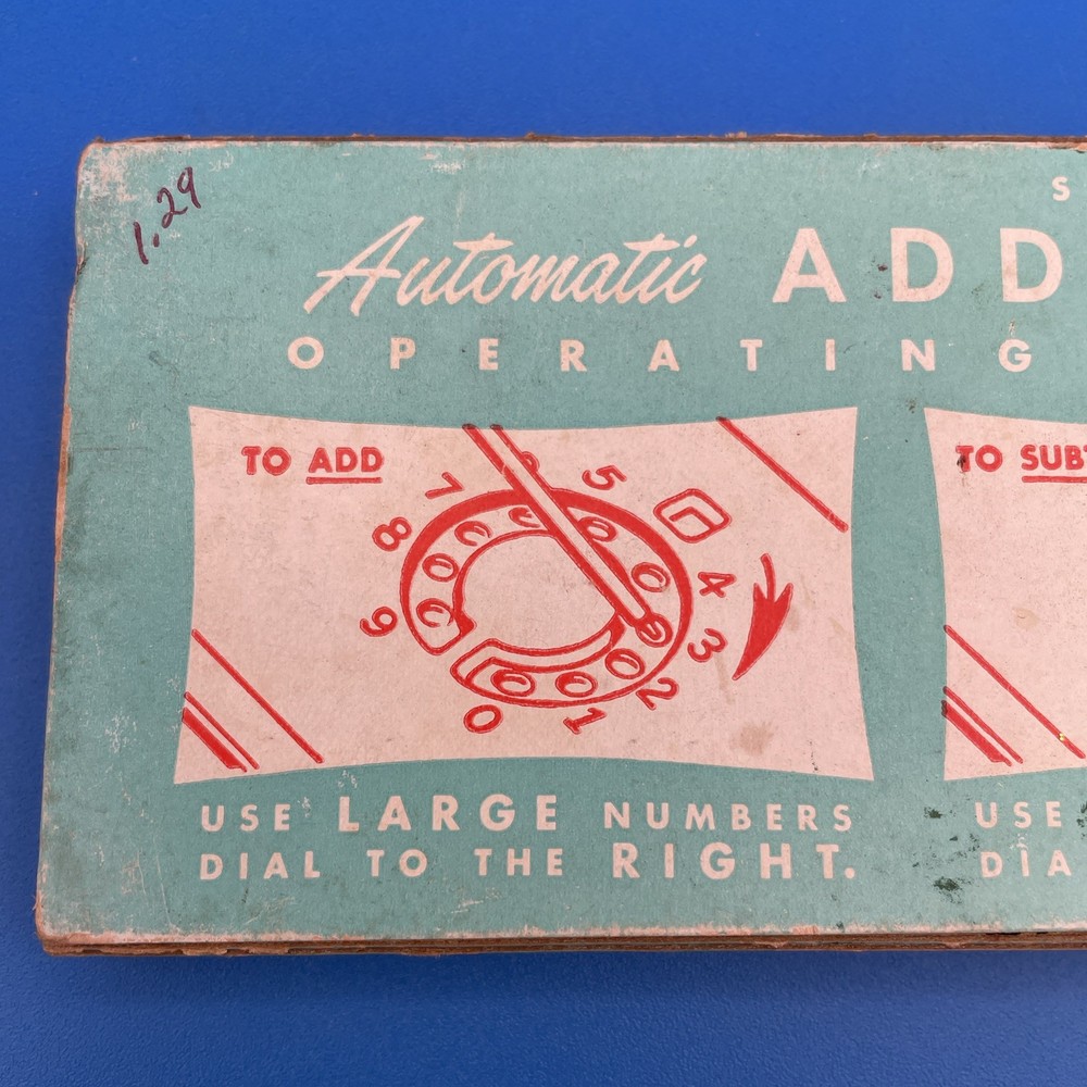 Vintage 1960's Automatic Adding Machine Dial-A-Matic With Stylus Complete In Box