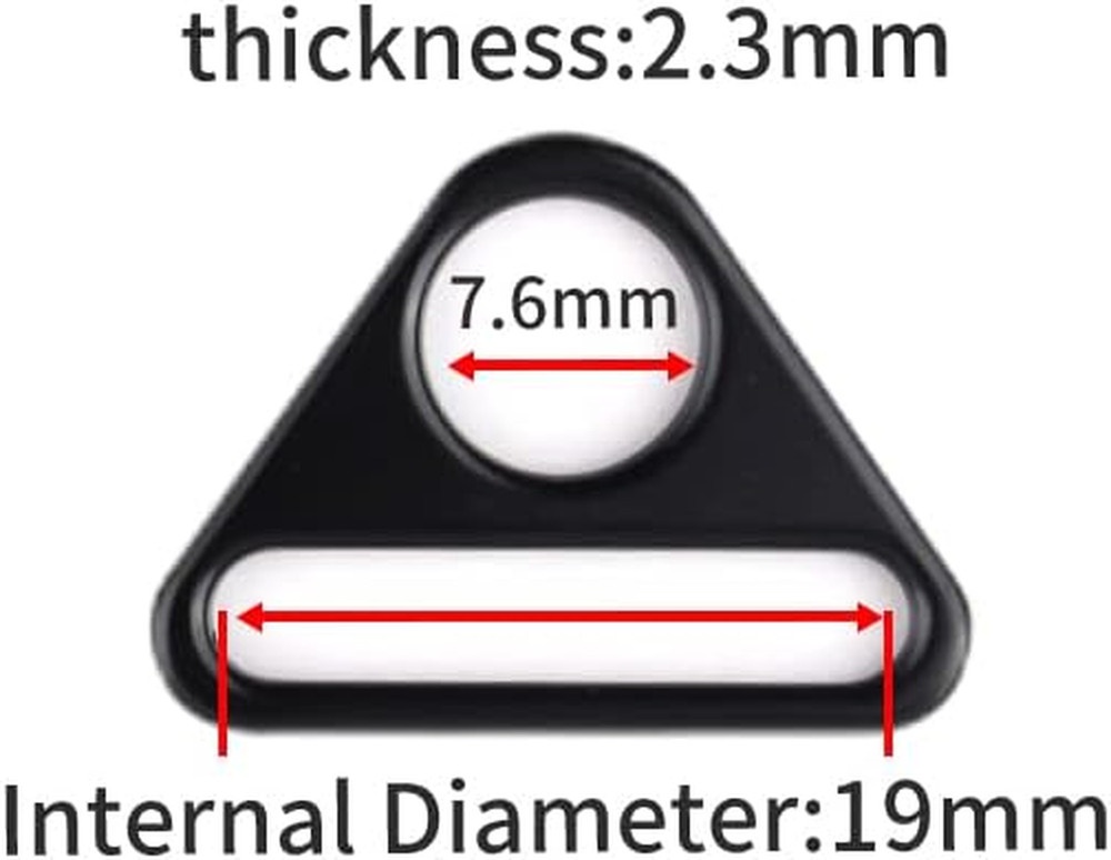 12Pcs 3/4" Triangle D Ring Strap Adjuster Buckles Gun Black Bag Hardware