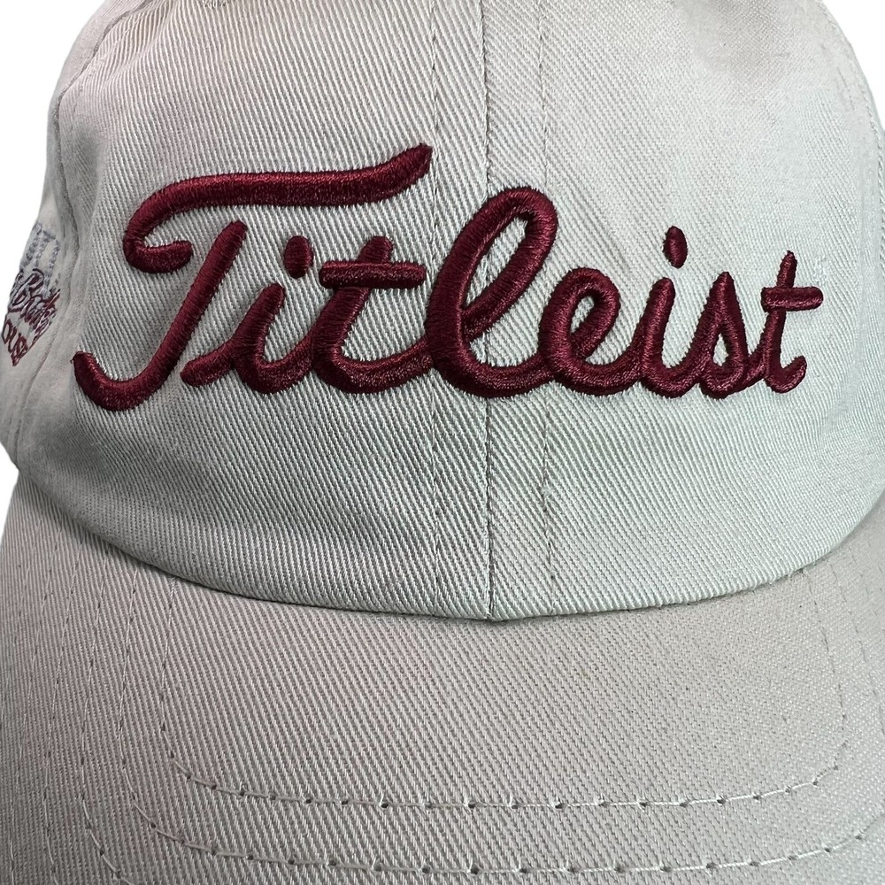 Titleist Golf Hat Cap Khaki & Maroon Embroidered Strapback Company Embroidered
