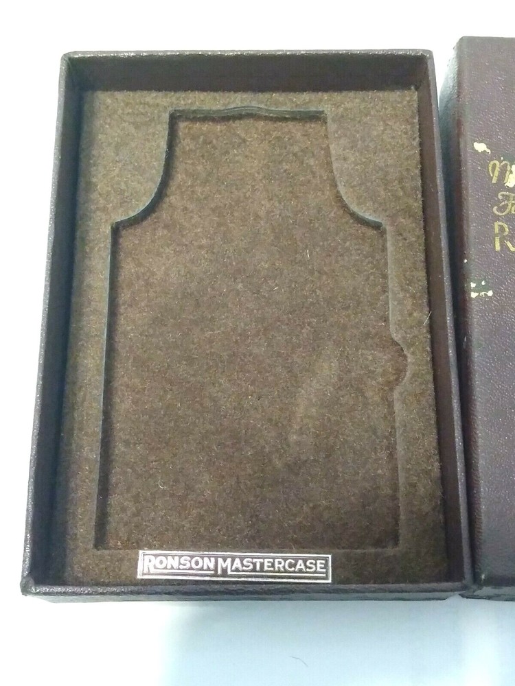 Vtg Mastercase Fashioned By RONSON World's Greatest Cigarette Lighter W/ Box