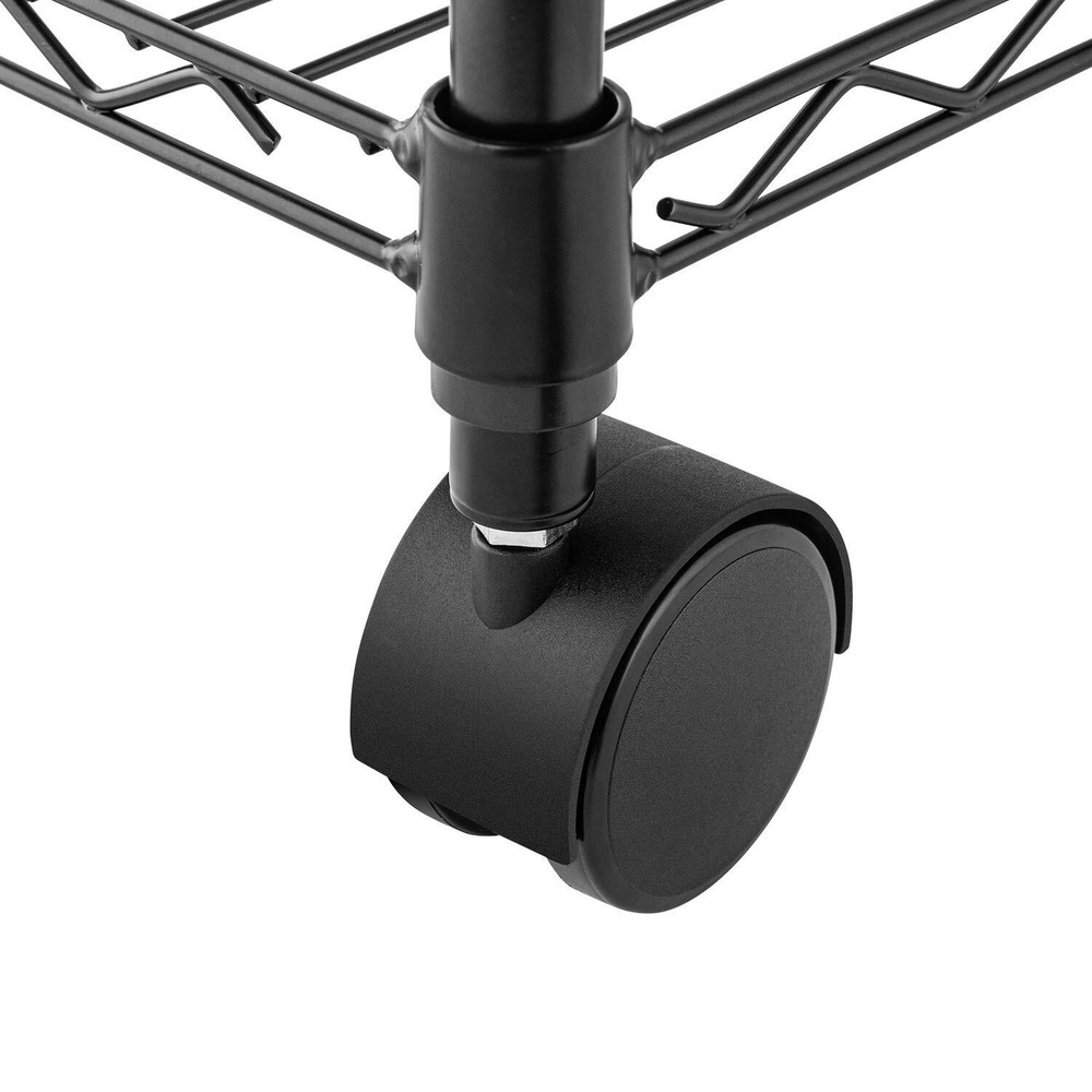 Heavy Duty 5-Tier Shelf Shelving Unit Wire Metal Stackable Storage Black