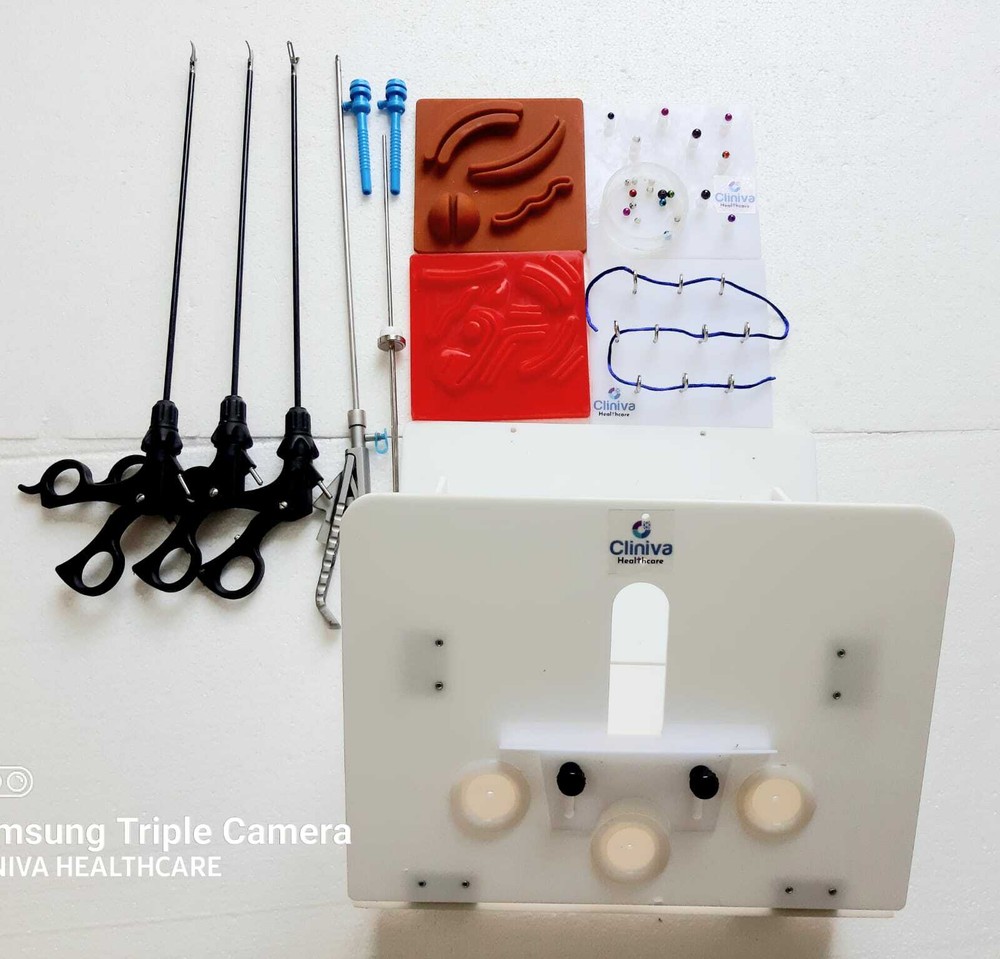 Laparoscopic Training Box Virtual Endo Trainer Foldable In Carry Instruments Set