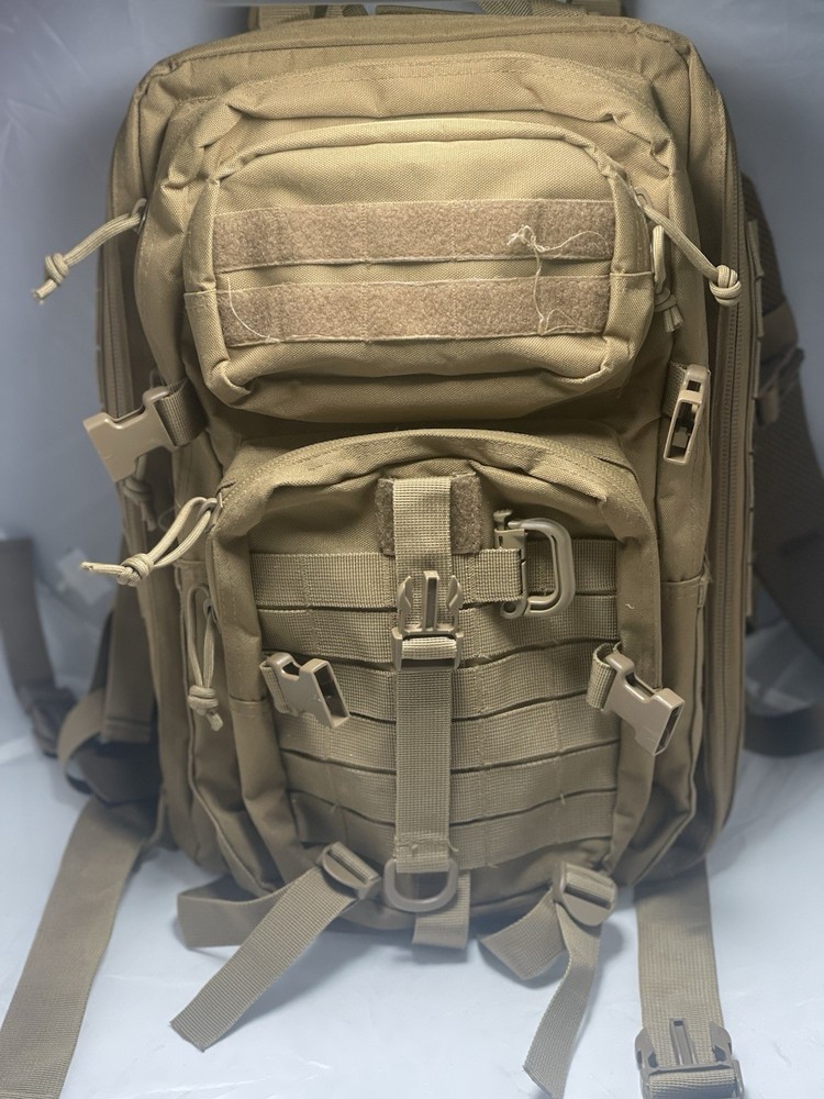 Tactical MOLLE Backpack Coyote Tan Military Style Assault Pack Large Capacity