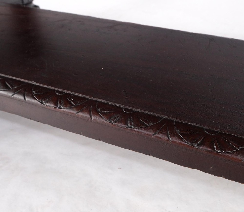 Jacobean Finely Carved Massive Solid Mahogany Partners Desk