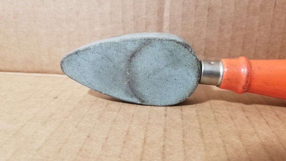 Vintage Sharpening Stone with Orange Wood Handle VGC