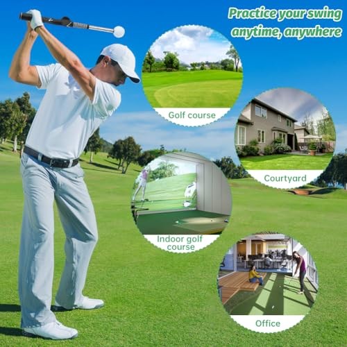 NINEFOX Golf Swing Pro Trainer: Portable Retractable Stick with Click Feedback
