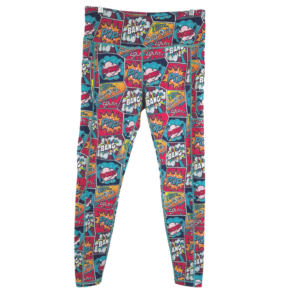 Constantly Varied Gear Knockout Comic Book Leggings Large Athletic PT-2626