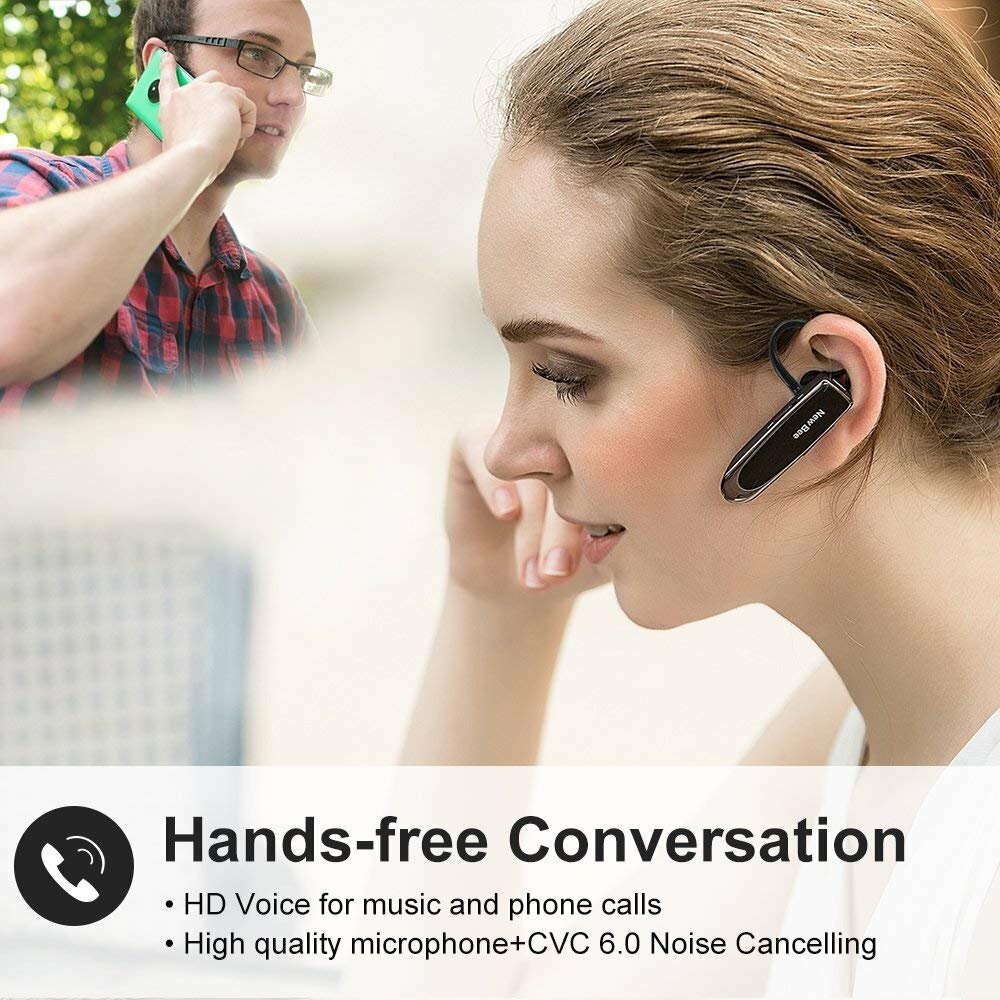 New Bee Bluetooth Wireless Handsfree Headset for iPhone Android Samsung Laptop