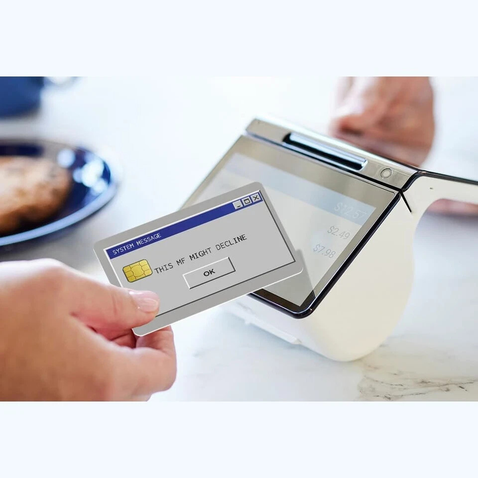 Windows System Message Custom Vinyl Credit Card Sticker - 4 pack