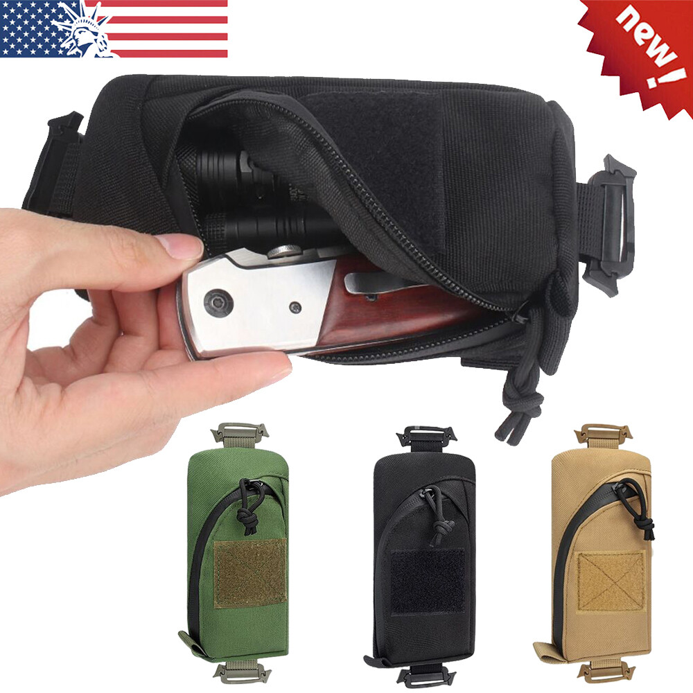 Backpack Shoulder Strap Accessory Pouch Tactical Molle Bag EDC Tool Pockets